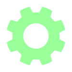 An icon showing a cog to represent our solutions.