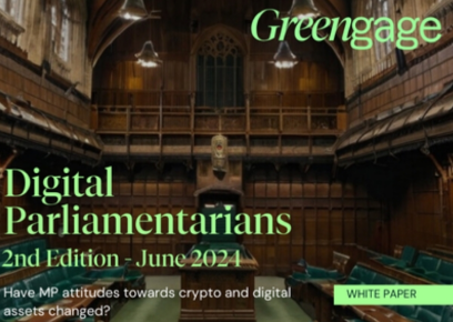 A thumbnail image for the white paper 'Digital Parliamentarians 2nd Edition - June 2024'. The background shows the interior of the Houses of Parliament.
